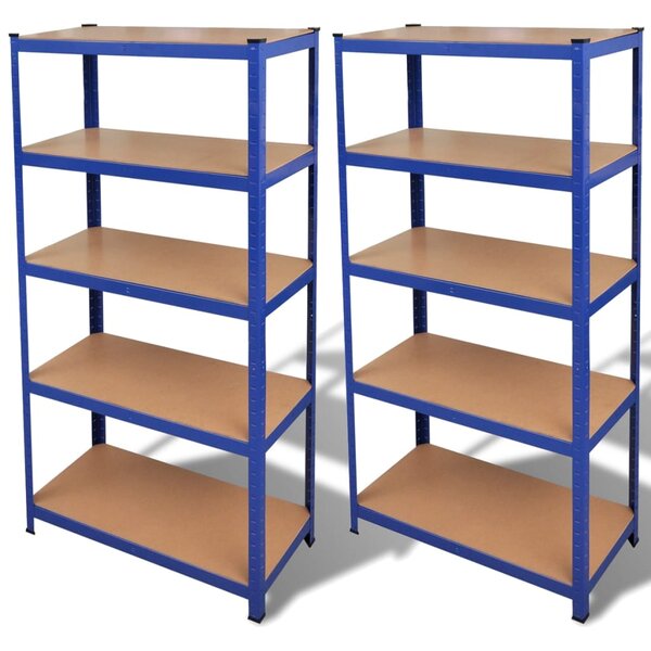 vidaXL Étagère de rangement 2 Pièces Bleu