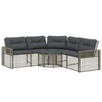 vidaXL Canapé de jardin et coussins et repose-pied en forme de L rotin