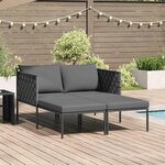 vidaXL Transat avec coussin Anthracite 115 x 153 x 69.5cm Acier