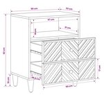 vidaXL Table de chevet Marron 50 x 33 x 60 cm Bois de mangue massif
