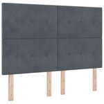 Tête de lit capitonnée gris foncé 160 cm en velours