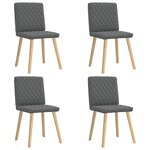 vidaXL Chaises à manger lot de 4 gris foncé tissu