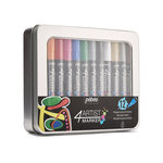 Boîte métal 12 marqueurs peinture 4artist pointe ogive 4 mm pébéo