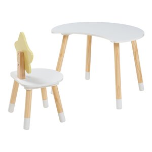 Bureau table poste de travail 44 x 60 x 50 cm pour enfant avec chaise blanc 03_0009062