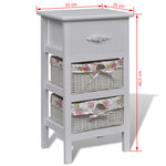 vidaXL Armoire avec 1 tiroir et 2 paniers Blanc Bois de Paulownia