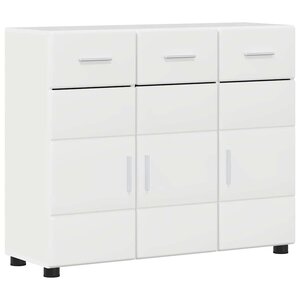vidaXL Buffet avec étagère FLORIN Blanc brillant 88 5 x 30 5 x 73 cm