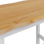 VidaXL Table haute EKAI Blanc 112 x 70 x 91 cm Bois de pin massif
