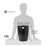 Corbeille-à-papier Ecobin Ecoblack 15L - Noir x 8 EXACOMPTA