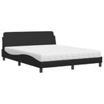 vidaXL Lit avec matelas Dover noir 160x200 cm similicuir