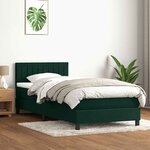 vidaXL Sommier à lattes de lit et matelas et LED vert foncé 80x220 cm velours