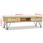 vidaXL Meuble TV 120x35x35 cm Teck massif