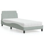vidaXL Lit avec matelas gris clair 80x200 cm velours