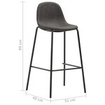 vidaXL Chaises de bar lot de 6 gris foncé tissu