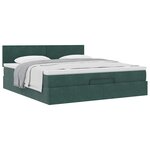 VidaXL Cadre de lit ottoman avec matelas vert foncé 160x200 cm velours