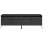 vidaXL Meuble TV noir 135x39x43 5 cm acier laminé à froid