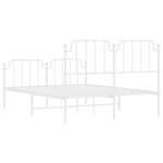 vidaXL Cadre de lit métal sans matelas et pied de lit blanc 150x200 cm