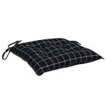 vidaXL Coussins de chaise lot de 2 carreaux noir 50x50x7 cm