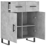 vidaXL Buffet gris béton 69 5x34x90 cm bois d'ingénierie