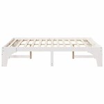 vidaXL Cadre de lit surélevé avec stockage Blanc Bois massif en pin