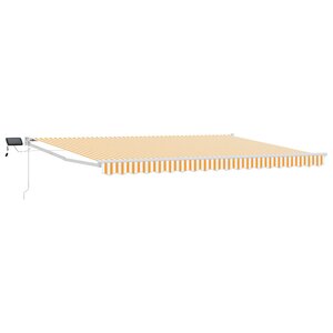 vidaXL Store rétractable manuel avec LEDs Jaune et blanc 4 × 3 m