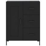 vidaXL Buffet haut Noir 69 5x34x180 cm Bois d'ingénierie