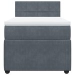 vidaXL Sommier à lattes de lit et matelas Gris foncé 90x190 cm Velours