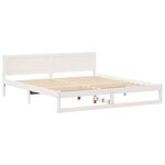 vidaXL Cadre de lit Blanc 200 x 200 cm Bois de pin massif