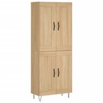 vidaXL Buffet haut Chêne sonoma 69 5x34x180 cm Bois d'ingénierie