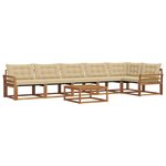 vidaXL Ensemble de canapés d'extérieur 7 Pièces Naturel et Beige