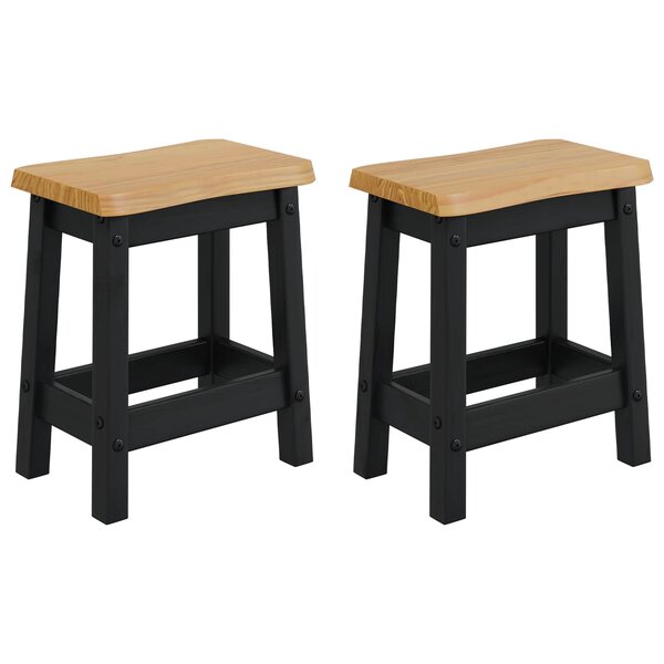 vidaXL Tabouret de bar EKAI 2 pc Noir 40 x 29 x 45 5 cm