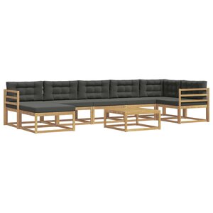 vidaXL Ensemble de canapés d'extérieur 8 pc Blanc et anthracite