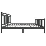 vidaXL Cadre de lit Gris Bois massif 200x200 cm