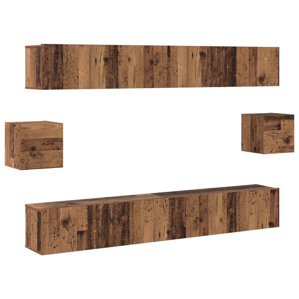 vidaXL Set de 6 Meubles TV en Bois Ancien Bois d'Ingénierie