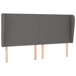 vidaXL Tête de lit avec oreilles Gris 203x23x118/128 cm Similicuir