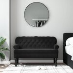 vidaXL Banc avec dossier Noir 119 5x64 5x75 cm Velours