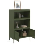 vidaXL Buffet haut vert olive 68x39x113 cm acier