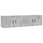 vidaXL Meubles TV muraux 2 Pièces gris béton 80x34 5x40 cm