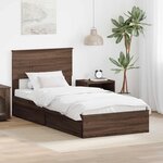 vidaXL Lit de Rangement Chêne brun 75 x 190 cm Bois d'ingénierie