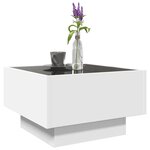 vidaXL Table basse avec LED blanc 50x50x30 cm bois d'ingénierie