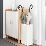 vidaXL Porte-parapluie avec stockage Blanc 28 x 12 x 41 cm Acier