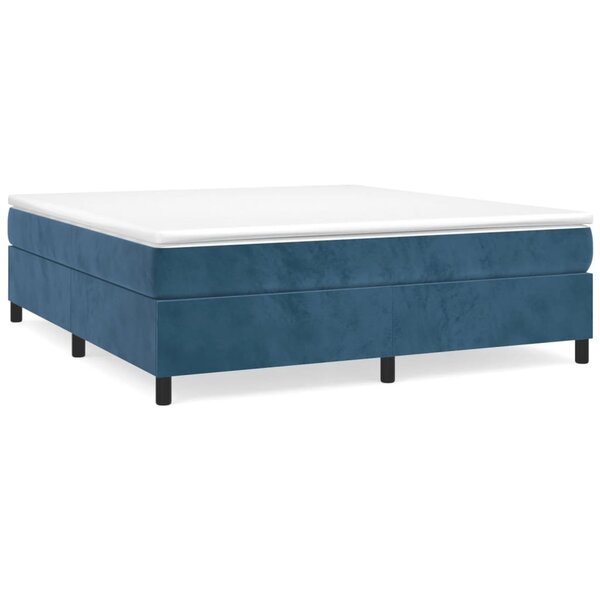 vidaXL Cadre de lit bleu foncé 160x200 cm velours