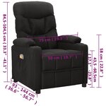 vidaXL Fauteuil de massage Noir Tissu