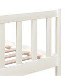 vidaXL Cadre de lit Blanc 150x200 cm Très grand Bois massif