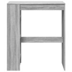 vidaXL Table de bar avec étagères sonoma gris bois d'ingénierie