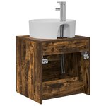 vidaXL Vanité de lavabo mural Chêne fumé 49 5 x 44 5 x 65 cm