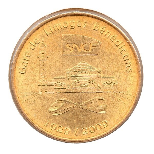 Mini médaille monnaie de paris 2009 - gare de limoges bénédictins