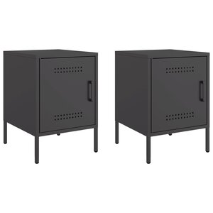 vidaXL Tables de chevet 2 Pièces noir 36x39x50 5 cm acier