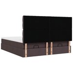 VidaXL Cadre de lit ottoman avec matelas marron foncé 180x200 cm tissu