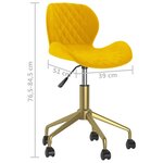 vidaXL Chaise pivotante de salle à manger Jaune moutarde Velours