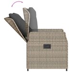 vidaXL Ensemble à manger de jardin et coussins 5 Pièces gris clair rotin